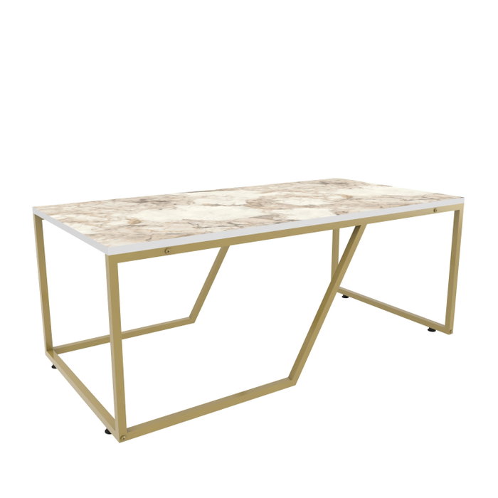 Hanah Home Wendy Mesa de Centro Blanco y Oro